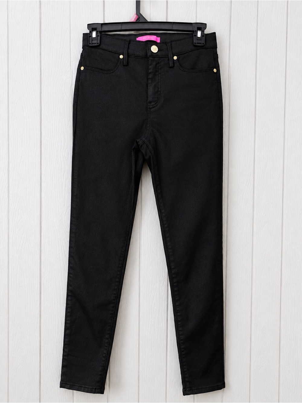 Lilly Pulitzer Black Coated Skinny Pants – Size 4 – Excellent Used Condition